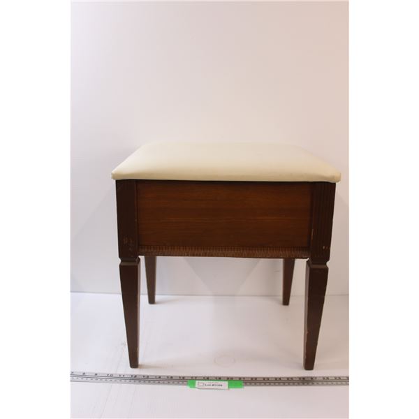 Wood Vanity Storage Stool - 17" x 16" x 14" - Some Wear