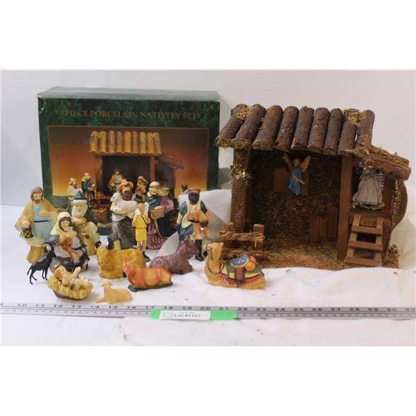 Porcelain Nativity Set in Box