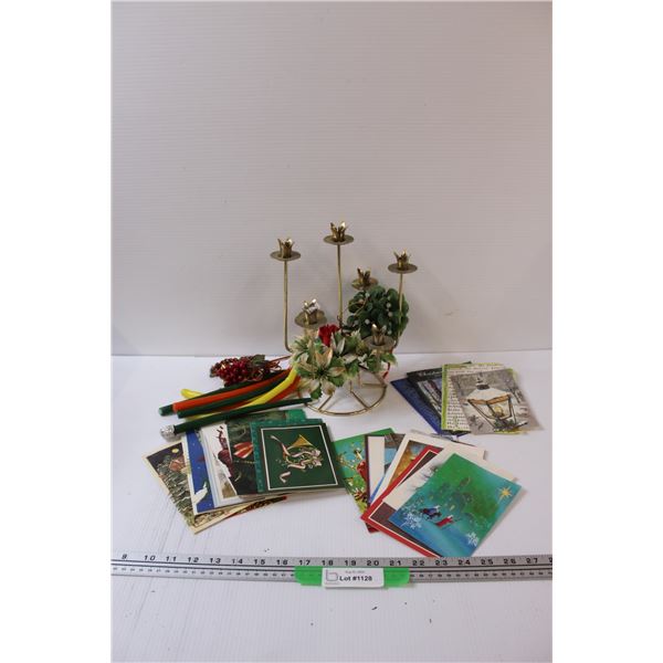 Christmas Lot: Train, Floral Displays, Angel Napkin Holders, Bows, Mice, Misc.