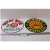 Image 1 : (2) Metal Signs: Texas Rose & Sunset Gasoline