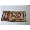 Image 2 : (2) Saskatchewan License Plates - 1958-1963 - (1) Unknown License Plate