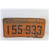 Image 4 : (2) Saskatchewan License Plates - 1958-1963 - (1) Unknown License Plate