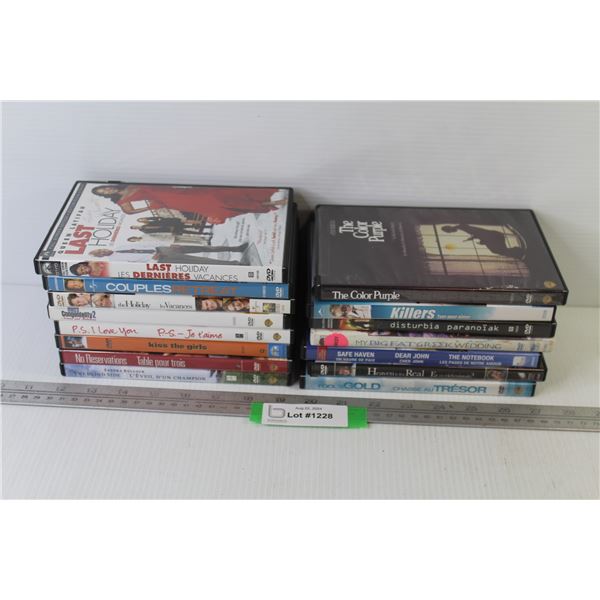 (15) DVDs - Fool's Gold - Last Holiday - Safe Haven - Disturbia - Killers - The Color Purple