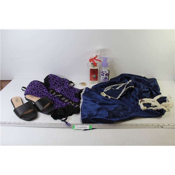 Taxi Shoes (size 38) - Escante' Corset (size Lg) - Babydolls (size Med) - Polished Happiness Stone -