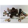 Image 1 : Metal Planter - Acorns - Christmas Hanging Ornaments - (6) Colored Small Glasses - Playboy Glass