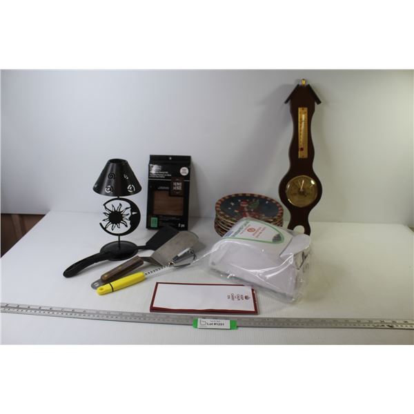 (8) Santa Plates - Instantfoam Hand Sanitizer Machine - Barometer - Metal Candle Holder - DIY Wood S