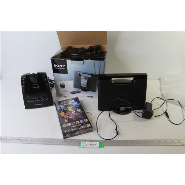Sony Audio Docking System (powers on) - Electrohome Digital Clock Radio - Flex NBA Expansion Set (NI