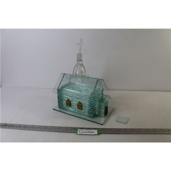 Glass Church w/Removable Roof (entrance roof needs regluing)