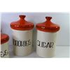 Image 2 : Vintage Ceramic Kitchen Canisters (have chips)