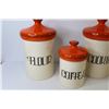 Image 3 : Vintage Ceramic Kitchen Canisters (have chips)