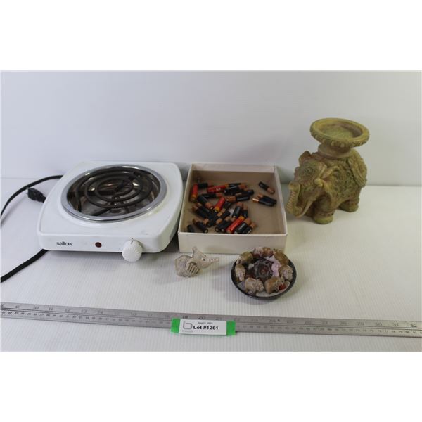 Salton Hotplate (heats up) - Resin Elephant Candle Holder - Misc. Items