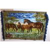 Image 1 : Vintage Horse Carpet w/Frilled Edge (38.5" x 65")