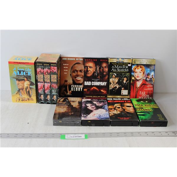 (14) Assorted VHS Movies/TV Shows: A Town Like Alice, Body and Soul, Bandits, etc.