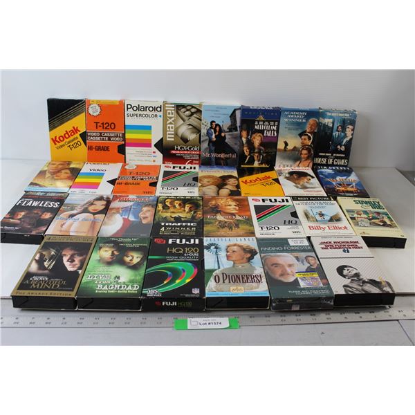 (30) Assorted VHS Tapes Movies/TV Shows: Jim Carrey The Majestic, Miracle On 34th Street, Mr. Wonder