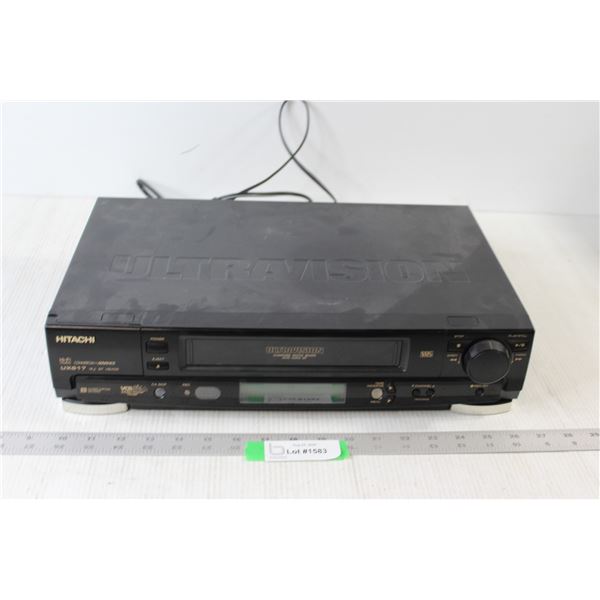 Hitachi Ultravision Illuminated Shuttle Remote Auto Clock Set VHS Player - Tested