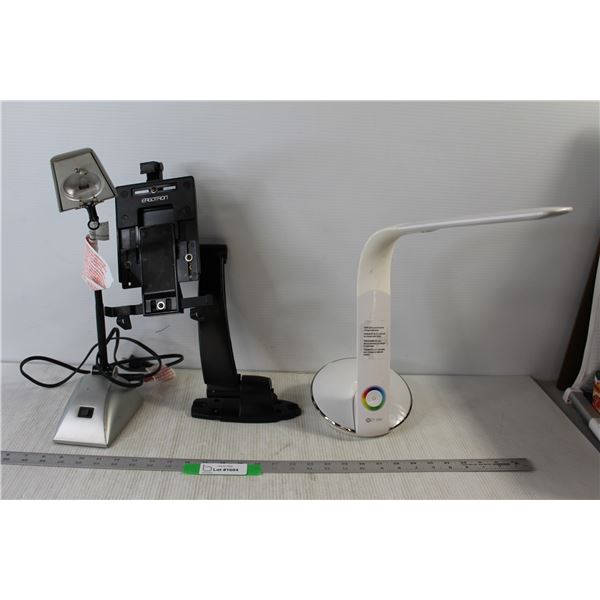 Ergotron Universal Tablet Cradle, OttLite Colour Changing Desk Lamp, Desk Lamp