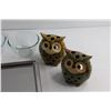 Image 3 : (2) Owl Candle Lights, (2) Trays, Casserole Dish and Bowl