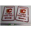 Image 1 : (2) Calgary Flames Parking Signs 18'' x 12'