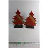 Image 1 : (2) Wooden Christmas Tree Decorations 19''