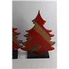 Image 2 : (2) Wooden Christmas Tree Decorations 19''