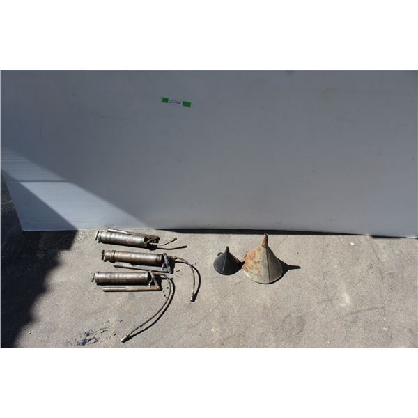 **(2) Funnels and (3) Oil Pumps