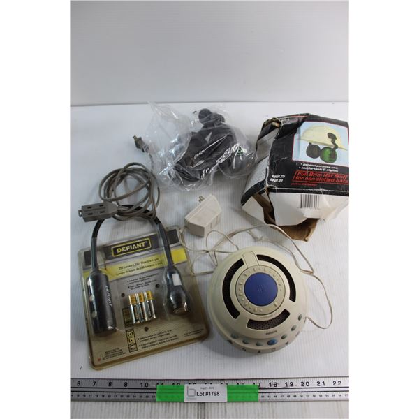 Full Brim Hat Muff, Defiant 250 Lumen LED Flexible Light and Philips Speaker - Untested