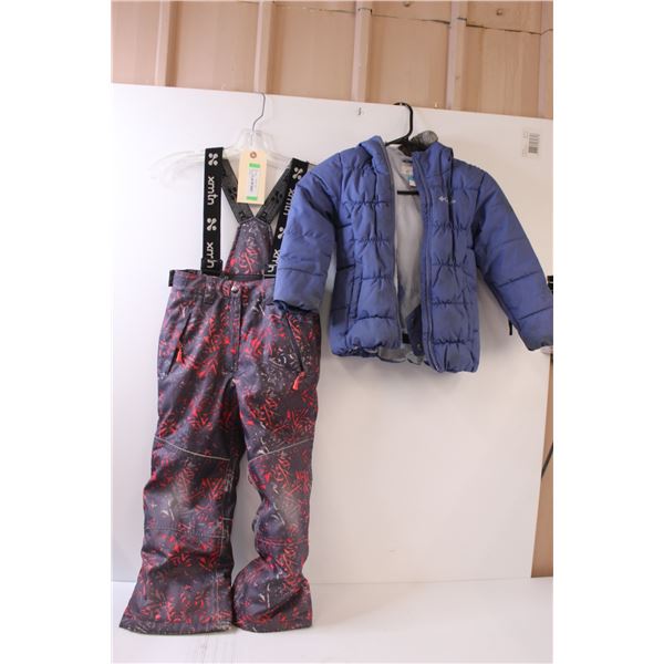 Columbia Girls Winter Jacket - Size 4-5 (Zipper Broken) & XMTN Ski Pants - Size 6