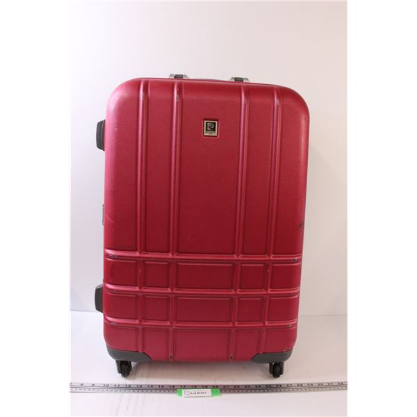 *Pierre Cardin Pink Suitcase - Some Wear - 28" x 18" x 10"