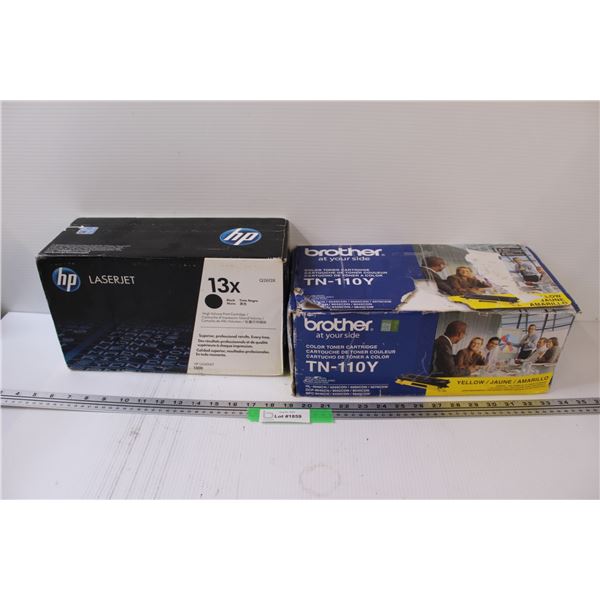 (2) HP Ink Jet 13X Print Ink (Appears Unopened) & Brother TN-110Y Print Ink