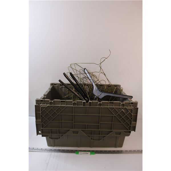 *Storage Container Filled w/Metal Clothes Hangers