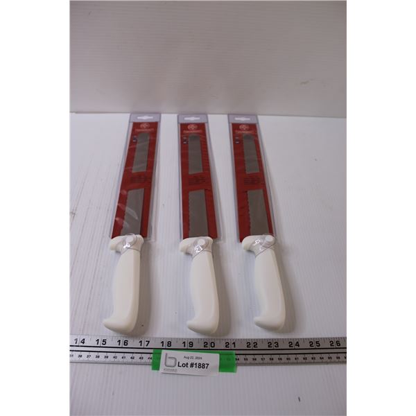 (3) Mundial 10" Blade Bread Knives - Appear NIB