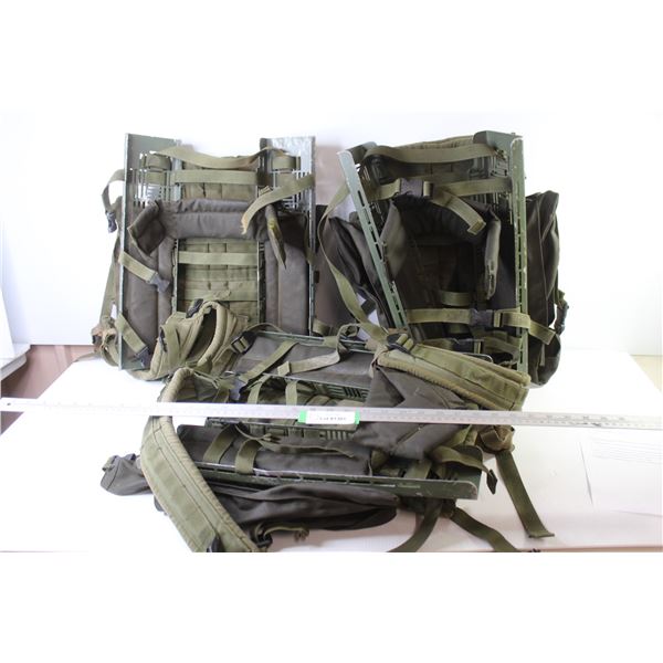 Lot of 3 Canadian Army Radio Backpacks (radio can be mounted on aluminum rails)