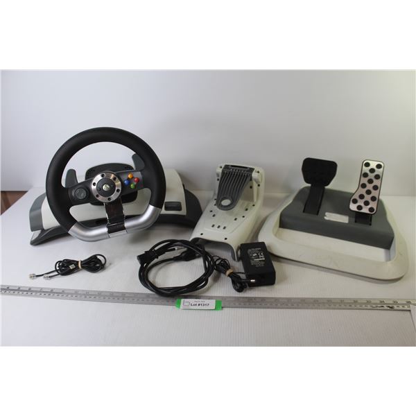 Microsoft Xbox 360 Steering Wheel & Peddles