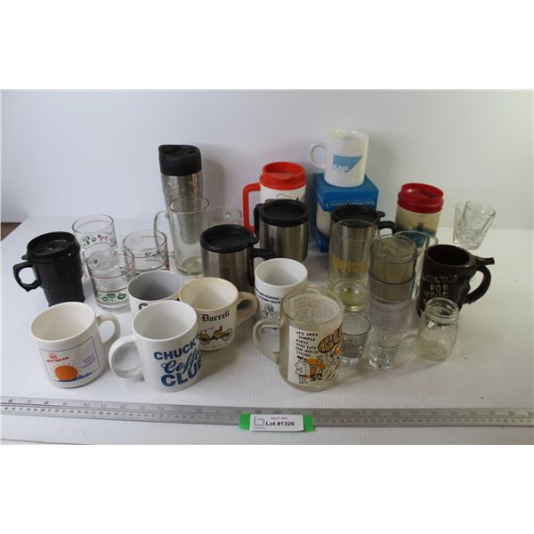 Assorted Collection of Drinking Cups & Glasses