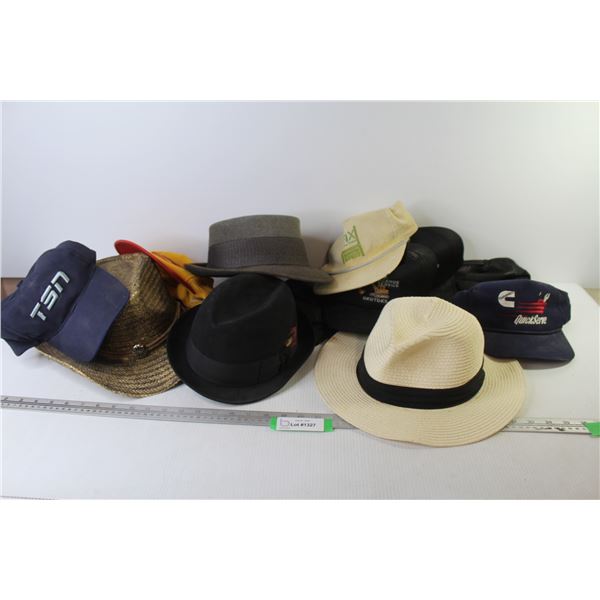 (12) Men's Hats - Cowboy - Ball Caps - Fedora Style