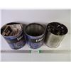 Image 1 : (3) Coffee Tins of Nuts/Bolts, Washers and (9) Pkgs. of Spark Plugs