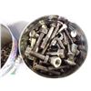 Image 2 : (3) Coffee Tins of Nuts/Bolts, Washers and (9) Pkgs. of Spark Plugs