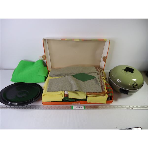 Box of Assorted Materials ,Bun Pot, Lid