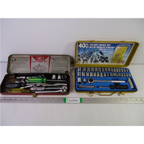 (40) Piece Ratchet Set and Container of Assorted Tools
