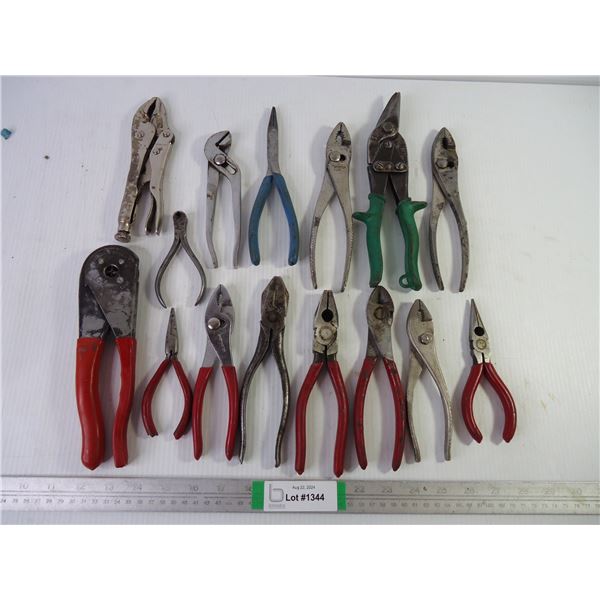 (15) Assorted Pliers and Wrenches