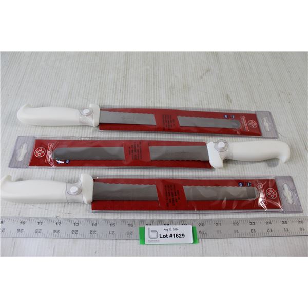 (3) Mundial 10" Blade Kitchen Cutting Slicing Knife Knives