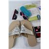 Image 3 : Pair Of Women's Large 9-10 Sandals, Zircon Stud Finder, Scotch Fasteners, (2) Priva Extra Absorbency
