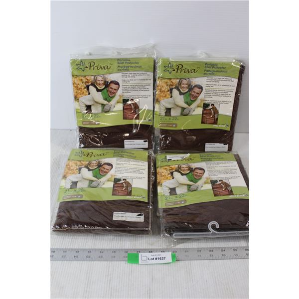 (4) Priva Brown Portable Seat Protector Covers