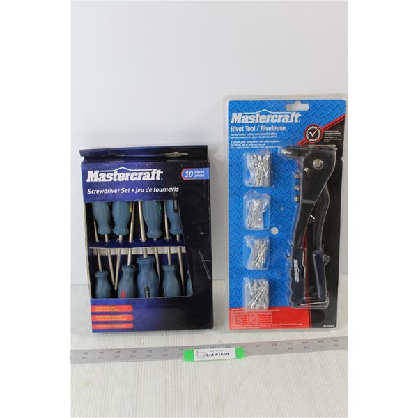 Mastercraft Rivet Tool, Mastercraft 10 Piece Screwdriver Set
