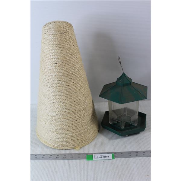 Cat Scratching Post, Bird Feeder