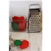 Image 4 : (2) Containers, Assorted Cookie Cutters, Rolling Pin, Starfrit Multi-Grater, Standing Grater, Assort