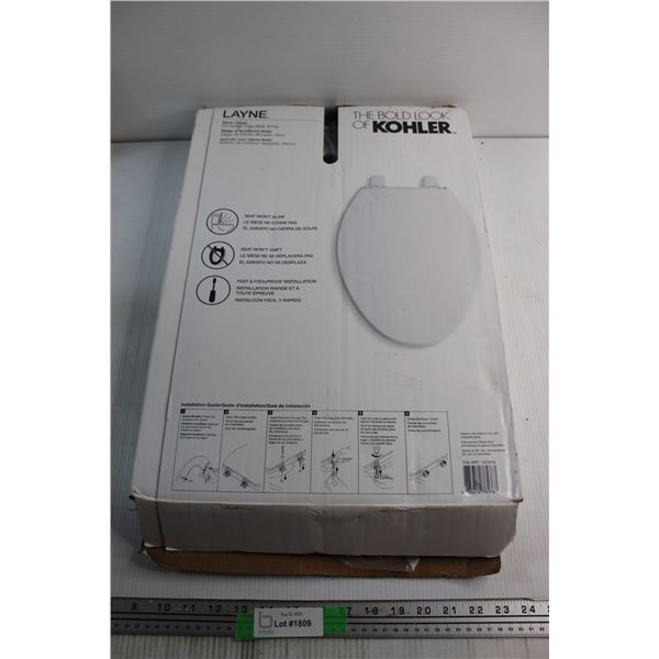 Layne Slow Close Elongated White Toilet Seat