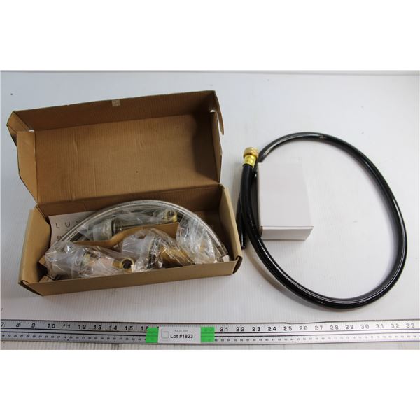 Luxart 3 Hole Roman Tub Rough In Valve and Washing Machine Hose