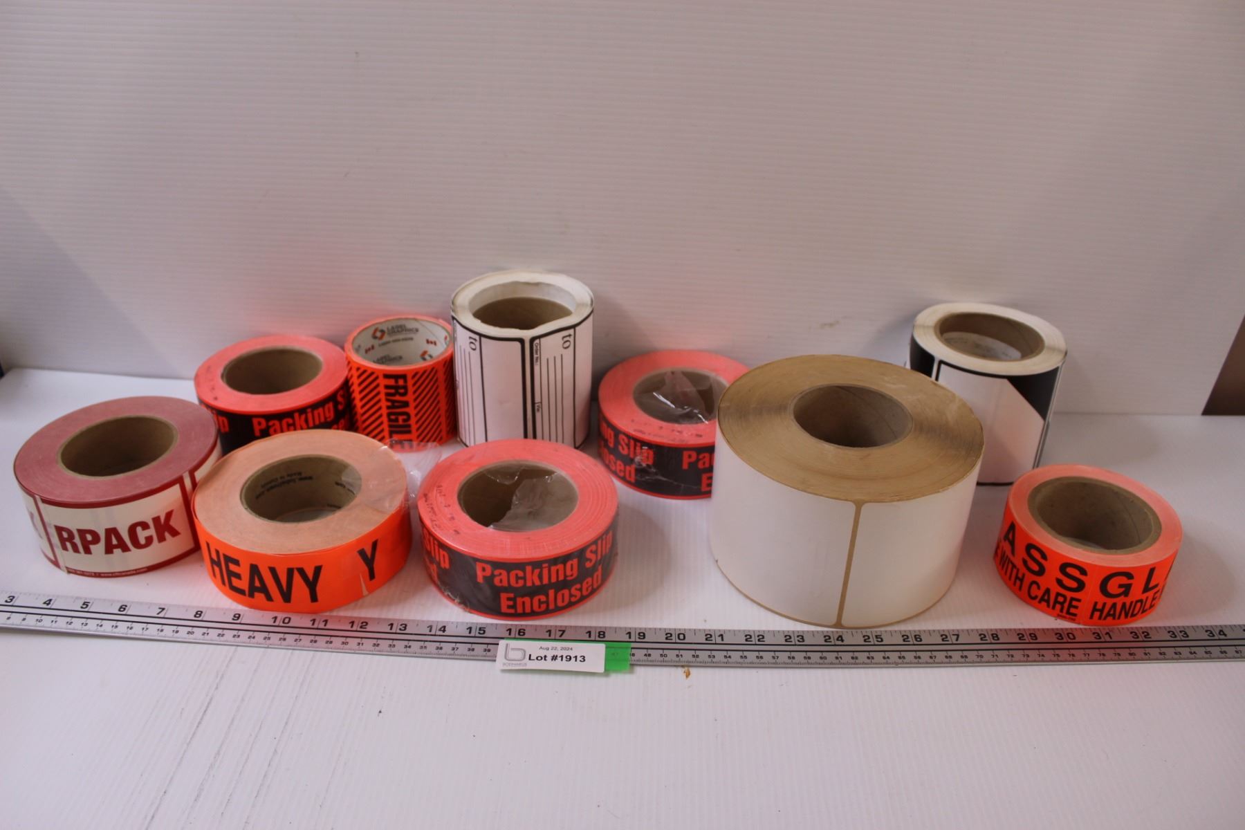 (10) Packing Tape Warning Labels & Regular Shipping Label Rolls ...