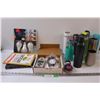 Image 1 : Lot: (7) Water Bottles, Light Bulbs, 3M Sound Doctor, (2) Money Books